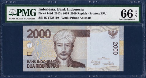 인도네시아 2013 / 2009년 2,000루피아 - PMG66등급