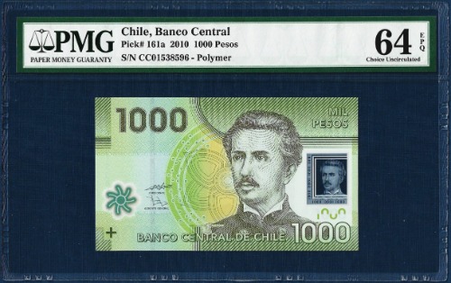 칠레 2010년 1,000페소 - PMG 64등급