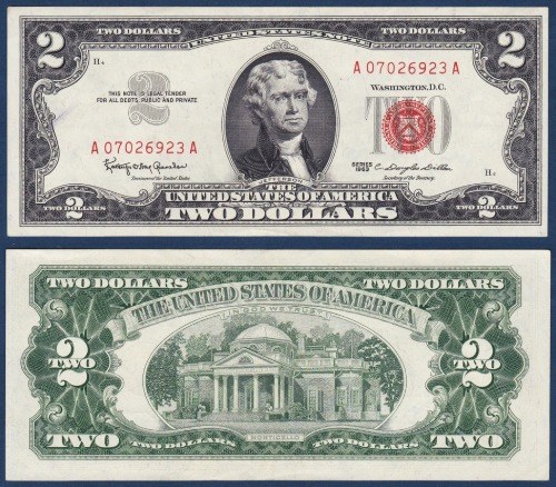 미국 1963년 2달러 - 준미