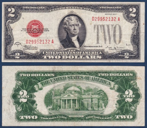 미국 1928년 2달러(E) - 미품