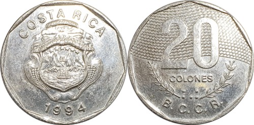코스타리카 1994년 20 콜로네스