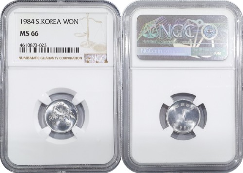 한국은행 1984년 1원 - NGC MS 66등급