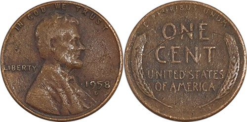 미국 1958년(D) 1 센트