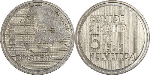 스위스 1979년 5 프랑(아인슈타인 탄생100주년 기념) - 미사용(B급)