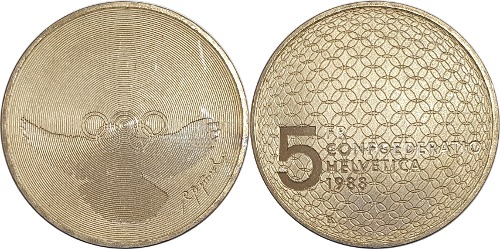 스위스 1988년 5 프랑(기념주화) - 준미