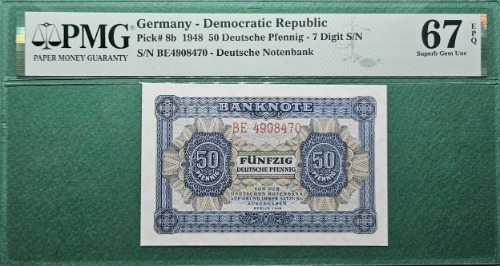 독일 1948년 DEMOCRATIC REPUBLIC 50 도이치 페닝 - PMG 67EPQ