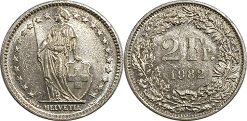 스위스 1982년 2 프랑