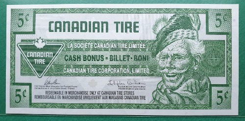 캐나다 1992년 CANADIAN TIRE 5 CENTS CASH BONUS. BELT.BONI - 미사용