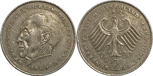 독일 1977년(J) 2 마르크