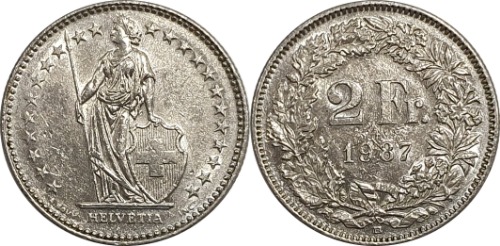 스위스 1987년 2 프랑