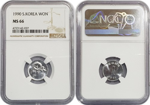 한국은행 1990년 1원 - NGC MS 66등급