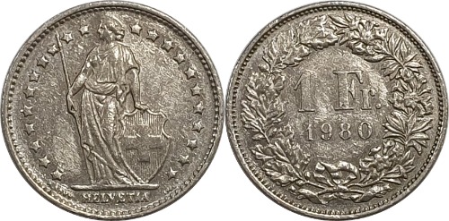 스위스 1980년 1 프랑
