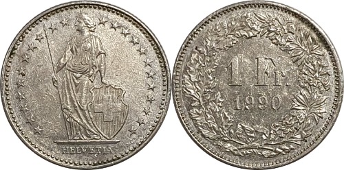 스위스 1990년 1 프랑