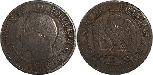 프랑스 1855년(D) 5 Centimes