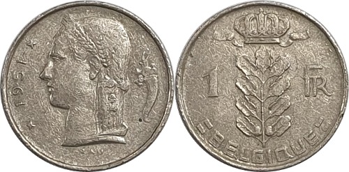 벨기에 1951년 1 프랑
