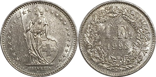 스위스 1993년 1 프랑