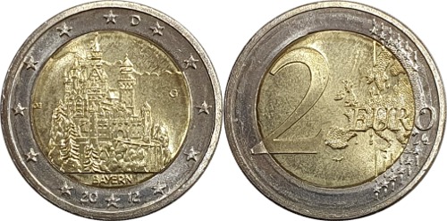 독일 2012년(G) 기념 2 유로(Bavaria) - 미사용(B급)