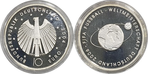 독일 2004년 10 유로 은화(2006년 독일 월드컵 기념) - 미사용