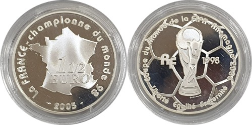 프랑스 2005년 1 ½ 유로 프루프 은화(2006년 독일 월드컵 기념) - 미사용