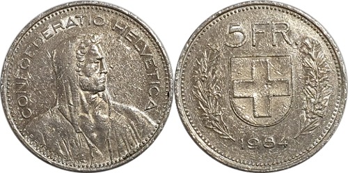 스위스 1984년 5 프랑