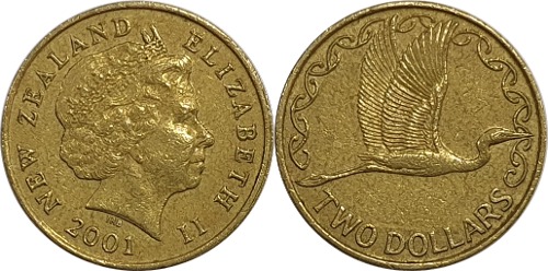 뉴질랜드 2001년 2 달러