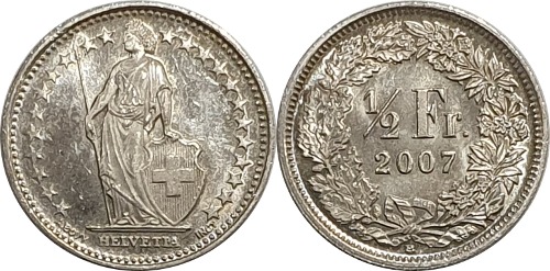 스위스 2007년 1/2 프랑