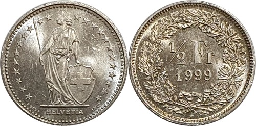 스위스 1999년 1/2 프랑