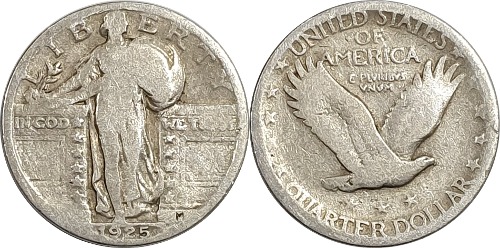 미국 1925년 스탠딩 리버티 쿼터달러 은화