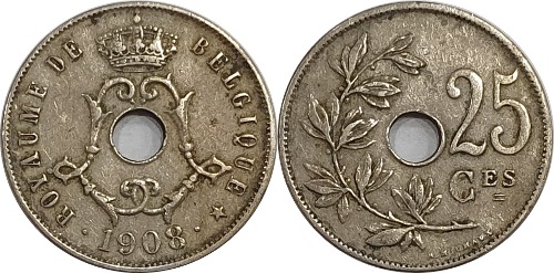 벨기에 1908년 25 Centimes
