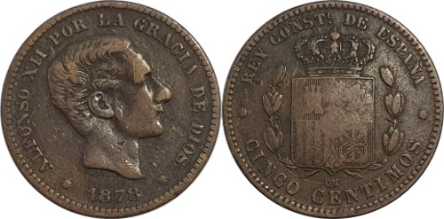 스페인 1878년(OM) 5 Centimos