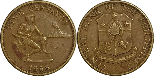 필리핀 1958년 5 Centavos
