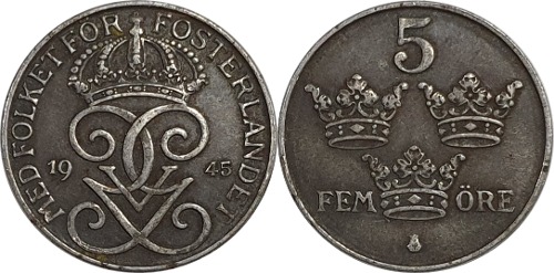 스웨덴 1945년 5 Ore