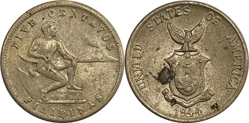 필리핀 1944년(S) 5 Centavos