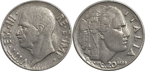 이탈리아 1939년(R) 20 Centesimi