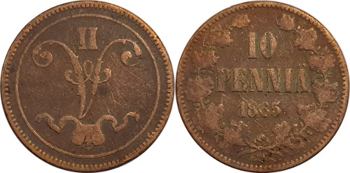 핀란드 1865년 10 페니아