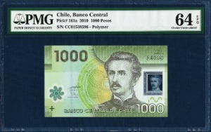 칠레 2010년 1,000페소 - PMG 64등급