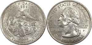 미국 주성립50주년 기념 쿼터달러 - 남타코타(2006년, P)