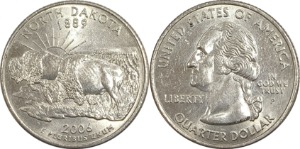 미국 주성립50주년 기념 쿼터달러 - 북타코타(2006년, P)