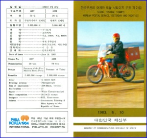 우표발행안내카드 - 1983년 한국 우편의 어제와 오늘 2집(접힘 없음)