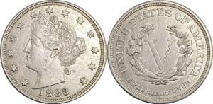 미국 1883년 리버티 니켈 5 센트 - 극미(+)