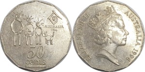 호주 1994년 50 센트(세계 가족의 해 기념)