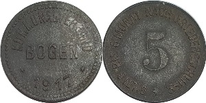 독일(Bogen) 1917년 5 Pfennig 놋겔드