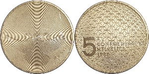 스위스 1988년 5 프랑(기념주화) - 준미