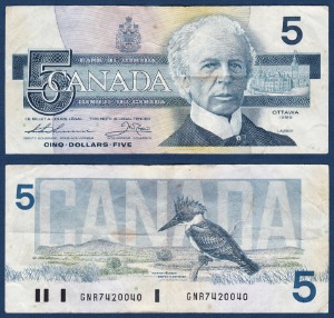 캐나다 1986년 5 달러 - 미품