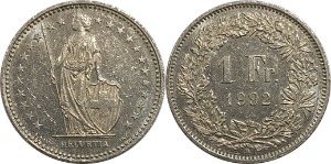 스위스 1992년 1 프랑