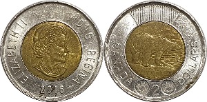 캐나다 2016년 2 달러