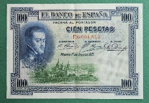 스페인 1925년 100페세타   -  극미