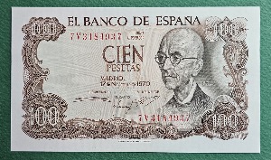 스페인 1970년 100 페세타 - 미사용