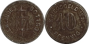 독일(Bottrop) 1917년 10 Pfennig 놋겔드