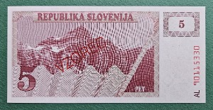 슬로베니아 1990-92년 5 톨라즈 SPECIMEN - 미사용